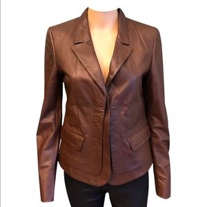 Hugo Boss Brown Leather Jacket